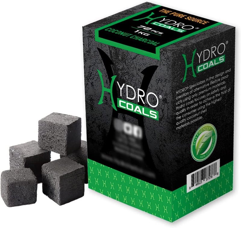 Hydro Coconut Charcoal - Ultimate Grilling & BBQ Experience with Cubes Made of Coconut Shell, Long-Lasting Odorless Charcoal - (1 KG) - Image 1